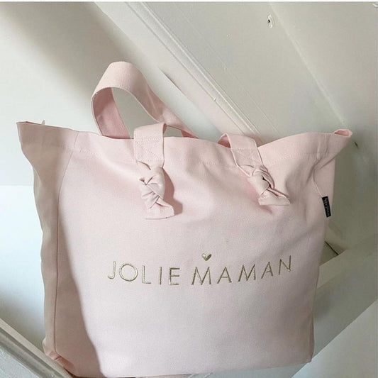 Sac cabas brodé Pétale de rose - Jolie Maman