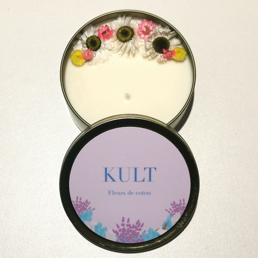 Bougie florale Kult - Fleurs de coton