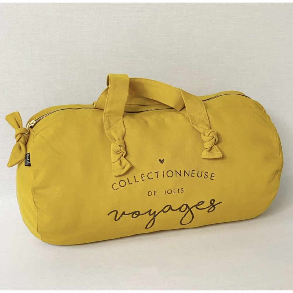 Sac polochon moutarde - Collectionneuse de jolis voyages