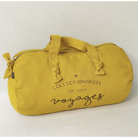 Sac polochon moutarde - Collectionneuse de jolis voyages