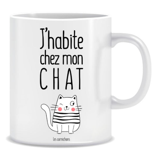 Mug J'habite chez mon chat