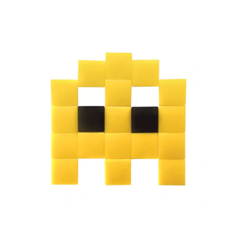 Invader fantôme - pixel box 20 - jaune