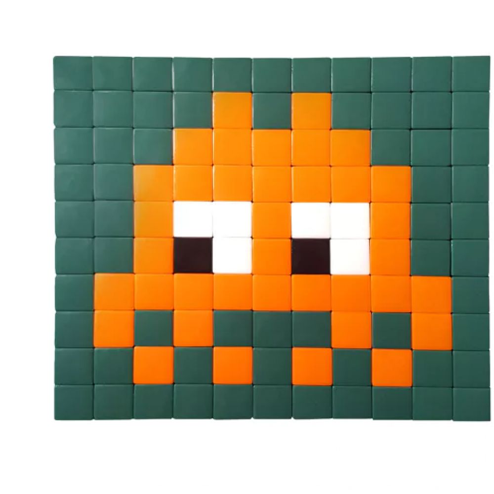 Invader - pixel box 110 - orange