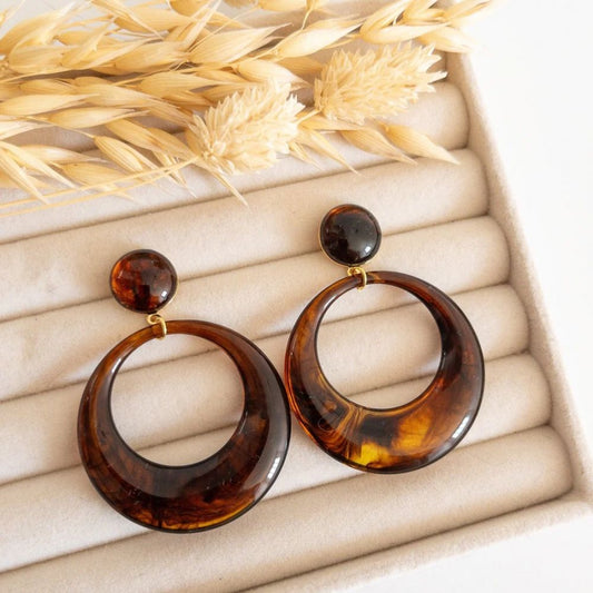 Boucles d'oreilles - Alma - Ambre