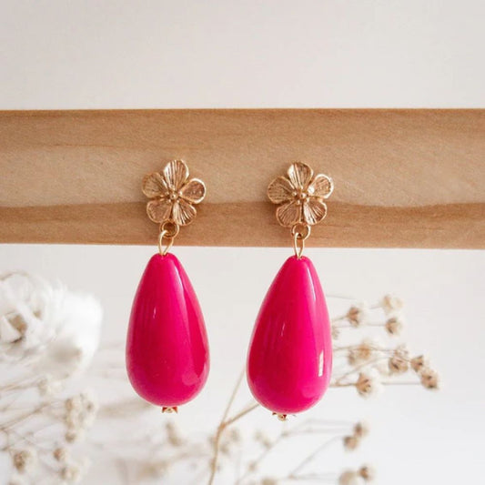 Boucles d'oreilles - Capucine - Fushia