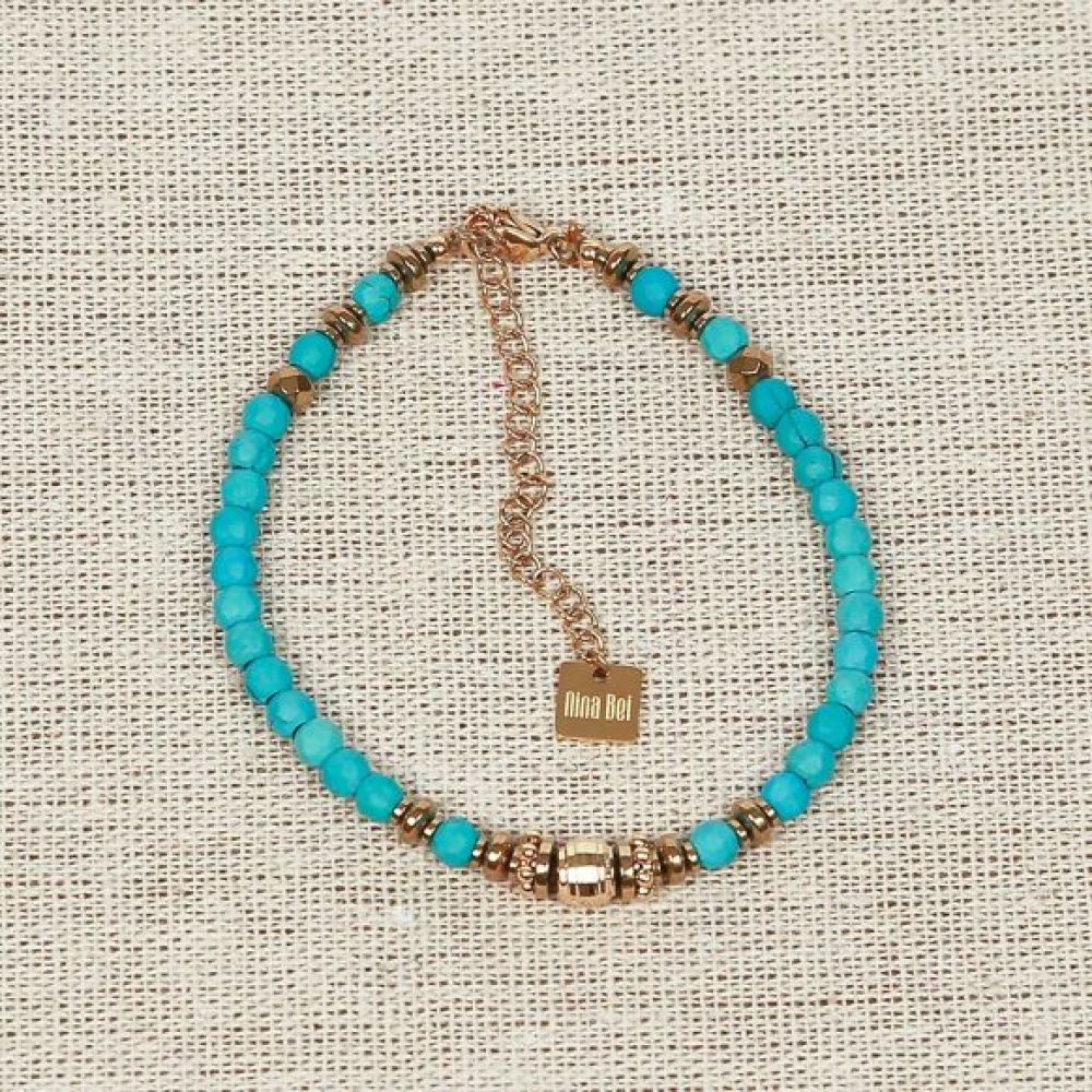 Bracelet - pierres naturelles Turquoise - Dhaalu