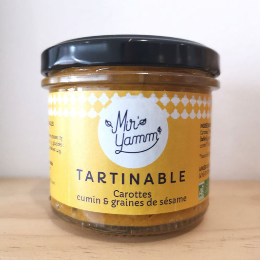 Tartinable bio - carottes, cumin, graines de sésame