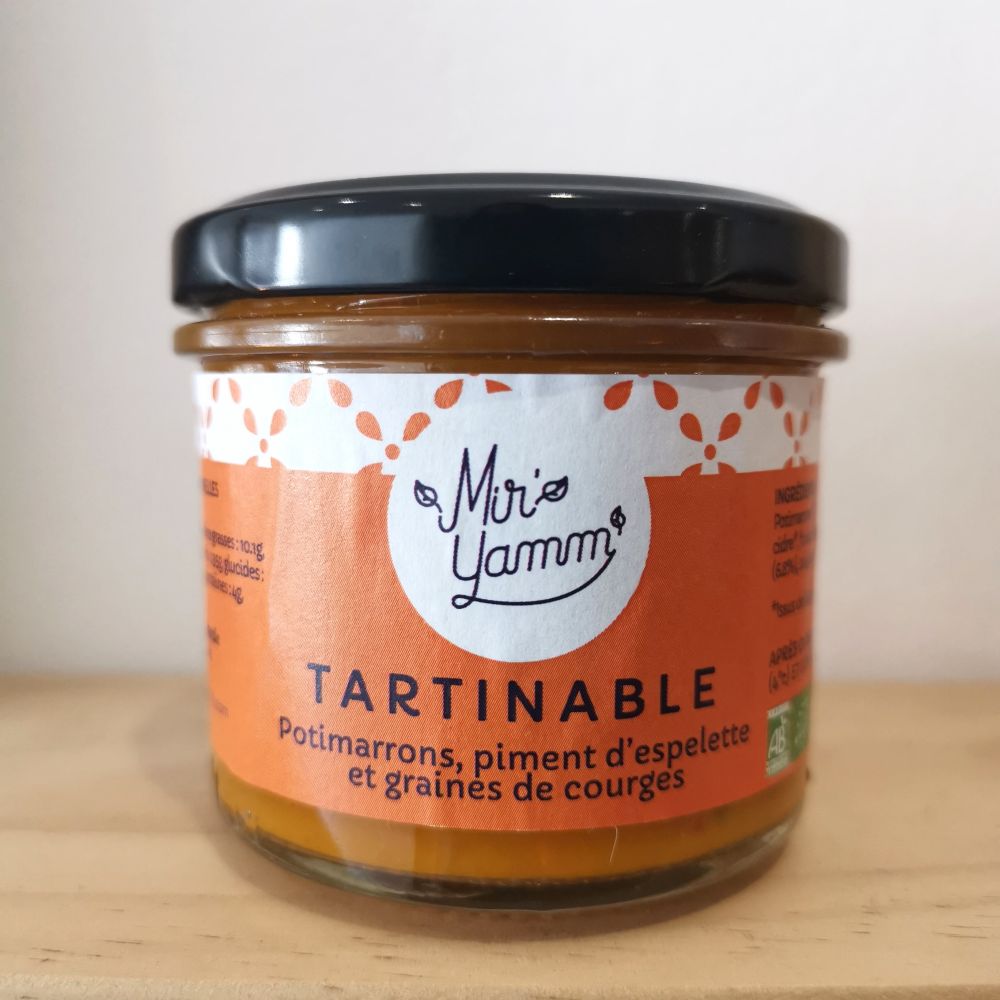 Tartinable bio - potimarron, piment d'Espelette, graines de courges