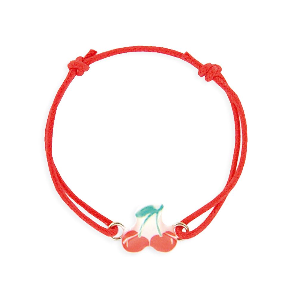 Bracelet enfant cordon - cerise