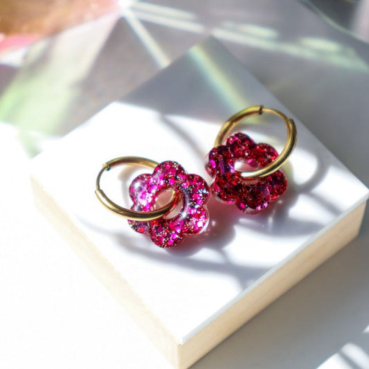 Boucles d'oreilles - Isabelle Fleurs - Rose pinky