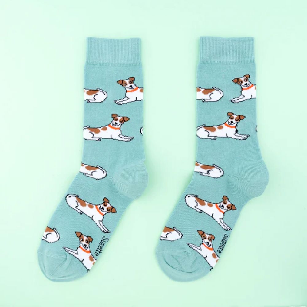 Chaussettes 35/44 - Jack Russel vertes