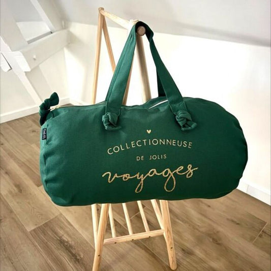 Sac polochon - vert anglais - Collectionneuse de jolis voyages