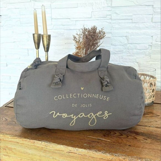 Sac polochon - taupe - Collectionneuse de jolis voyages