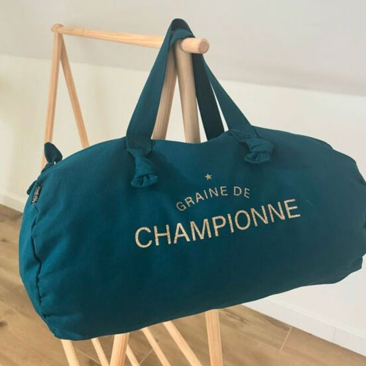 Sac polochon - bleu paon - Graine de championne