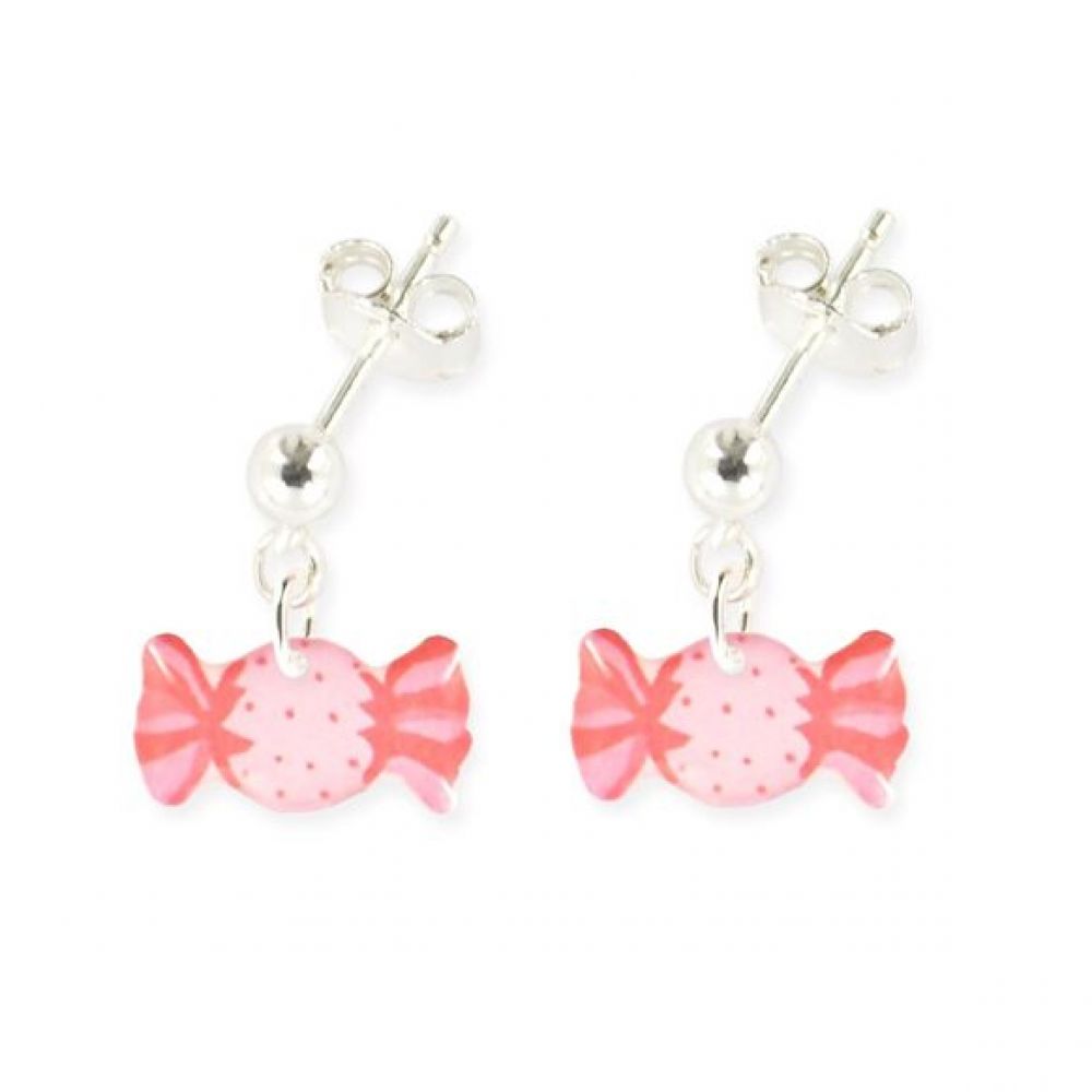 Boucles d'oreilles pendantes enfant argent 925 - bonbon