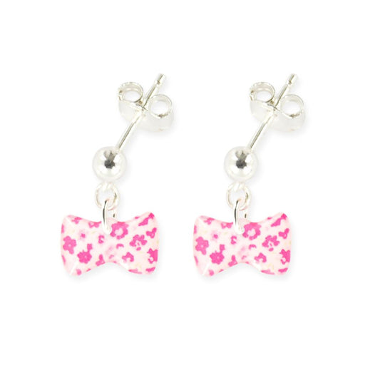 Boucles d'oreilles pendantes enfant argent 925 - noeud