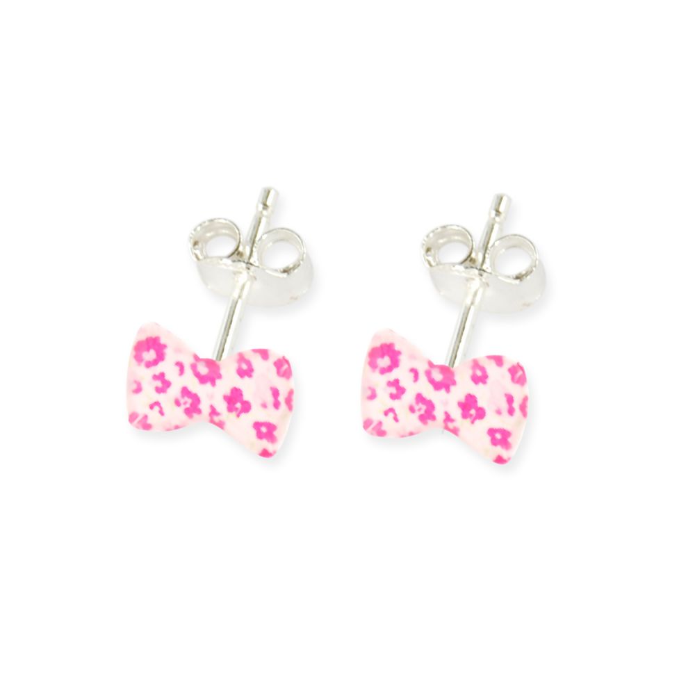 Boucles d'oreilles puces enfant argent 925 - noeud