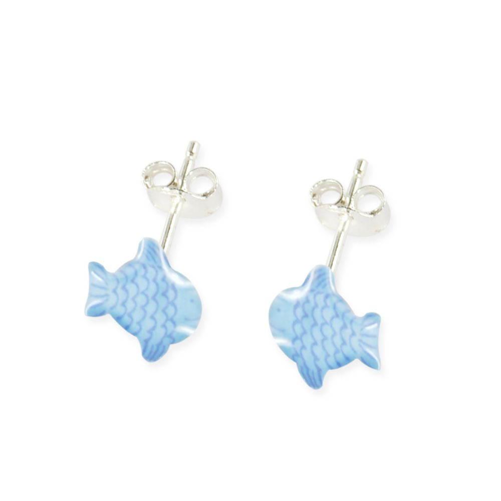 Boucles d'oreilles puces enfant argent 925 - poisson