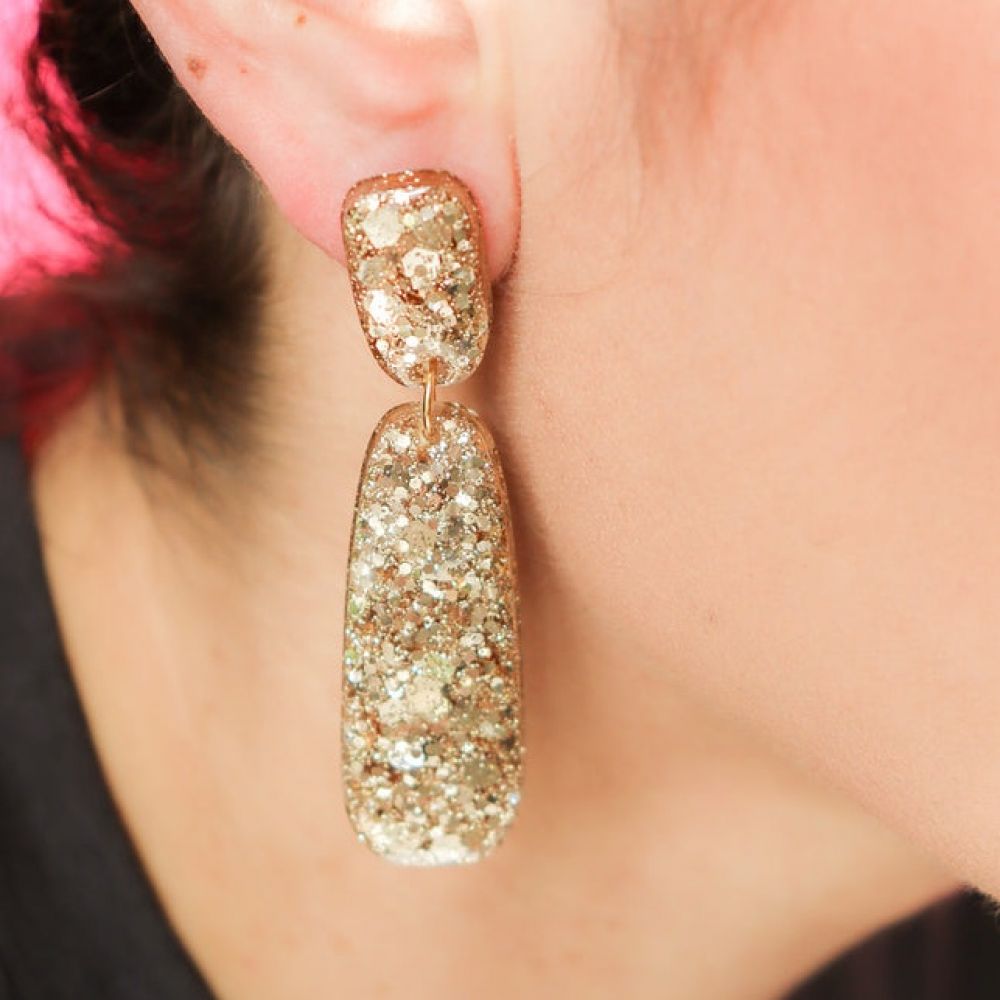 Boucles d'oreilles - Gwen - Champagne doré